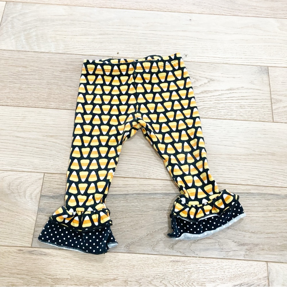 Bonnie Baby Yellow and Black Ruffle Leggings